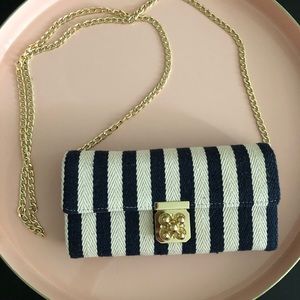 Nautical striped crossbody wallet